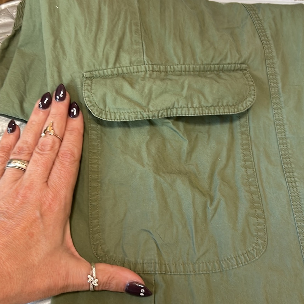 Wild fable 100% cotton xs olive green multiple pocket cargo pants - Picture 7 of 12